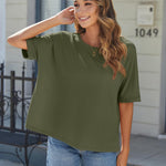 Zeagoo Women Short Sleeve T Shirts Round Neck Oversized Tee