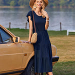 Zeagoo Summer Dress Women's Dresses Short Sleeve Dress (DE Only)