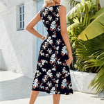 Zeagoo Floral Beach Sundress Casual A-Line Midi Tank Dresses
