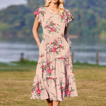 Zeagoo Summer Dress Women's Dresses Short Sleeve Dress (DE Only)