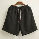 Cotton Linen Solid Casual Shorts