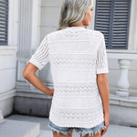 Zeagoo Short Sleeve Crochet Cardigan Button up Bolero Shrug Sweater