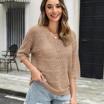 Zeagoo Women's Crochet Off The Shoulder Hollow Out Knit Tops