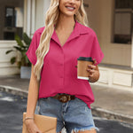 Zeagoo Short Sleeve Summer Tops Casual Button Down Shirts