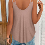 Zeagoo Flowy Strap Eyelet Embroidery Sleeveless Casual Tank Top