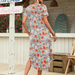 Zeagoo Maxi Dress with Pockets Short Sleeve Sundress