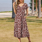 Zeagoo Floral Dress Short Sleeve Beach Dress