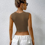 Zeagoo Square Neck Ribbed Tank Tops