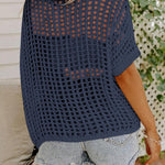 Zeagoo Short Sleeve Crochet Sweater Tops