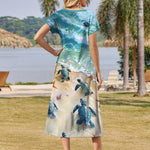 Zeagoo Floral Dress Short Sleeve Beach Dress