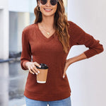 Zeagoo Long Sleeve Shirts for Women V Neck Casual Sweaters