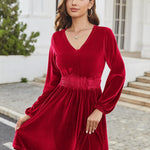 Zeagoo Women's Elegant Velvet Dress Winter Dress (DE Only)