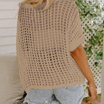 Zeagoo Short Sleeve Crochet Sweater Tops