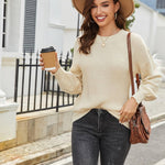 Zeagoo Women's Elegant Knitted Jumper Crew Neck Sweater (DE Only)