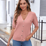 Zeagoo Short Sleeve Cardigan Button Down Ribbed Knit Sweater Tops