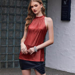 Zeagoo Glitter Tops Women's Halterneck Party Sequin Top (DE Only)