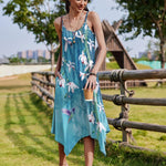 Zeagoo Women Midi Dress Bohemian Beach Cover Up Dress