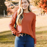 Zeagoo Women's Crew Neck Cropped Sweater Long Sleeve Knit Tops