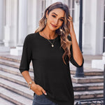 Zeagoo Loose Short Sleeve Tunic Tops Crochet Knit Pullover Sweater