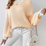 Zeagoo Sweater Casual Long Sleeve Color Block Loose Pullover