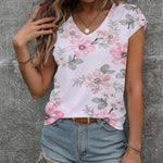 Zeagoo T Shirt Women's V-Neck Short Sleeve Blouse Top (DE Only)