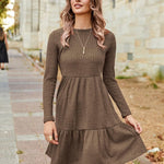 Zeagoo Women's Autumn Dress Long Sleeve Round Neck Knitted Dress