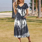 Zeagoo Floral Dress Short Sleeve Beach Dress