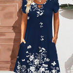 Zeagoo Women's Casual A-Line Dresses with Pockets Floral Tshirt Dress