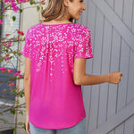 Zeagoo Women Tunic Tops Dressy Casual Short Sleeve Floral Shirts