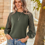 Zeagoo Elegant Blouse Long Sleeve Crew Neck T Shirt (DE Only)