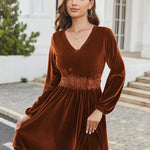 Zeagoo Women's Elegant Velvet Dress Winter Dress (DE Only)