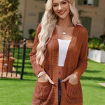 Zeagoo Women 2024 Lightweight Crochet Cardigan Long Sleeve Open Front Knit Sweater Summer Kimono Cover Up with Pockets
