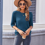 Zeagoo Loose Short Sleeve Tunic Tops Crochet Knit Pullover Sweater