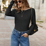 Zeagoo Knitted Pullover Ribbed Long Sleeve Pullover (DE Only)