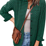 Zeagoo Long Sleeve Plaid Shirt for Women Flannel Button Down Shirts