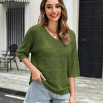 Zeagoo Women's Crochet Off The Shoulder Hollow Out Knit Tops