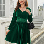 Zeagoo Women's Elegant Velvet Dress Winter Dress (DE Only)
