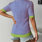 Zeagoo Short Sleeve Sweaters Soft Casual V Neck Pullover Tops