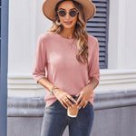 Zeagoo Loose Short Sleeve Tunic Tops Crochet Knit Pullover Sweater