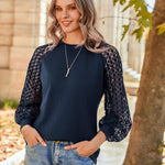 Zeagoo Elegant Blouse Long Sleeve Crew Neck T Shirt (DE Only)