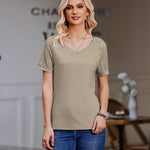 Zeagoo Women's Blouse Short Sleeve Lace Top (DE Only)