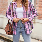 Zeagoo Flannel Shirt Women Button Down Long Sleeve Plaid Shirts