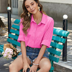 Zeagoo Linen Button Down Shirts  Long Sleeve Cotton Gauze Tops