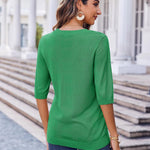 Zeagoo Loose Short Sleeve Tunic Tops Crochet Knit Pullover Sweater