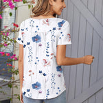 Zeagoo Women Tunic Tops Dressy Casual Short Sleeve Floral Shirts