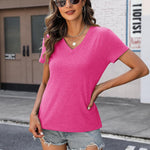 Zeagoo Women Casual Soft V Neck Basic Tee Tops