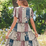 Zeagoo Summer Tiered Mini Dress with Pockets Ruffle Sleeve Dress