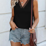 Zeagoo Women V Neck Lace Tank Tops
