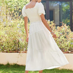 Zeagoo Maxi Skirts Boho Pleated A-Line Flowy Swing Skirt