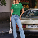 Zeagoo T-Shirt Short Sleeve Tops Casual Crew Neck Blouse (DE Only)